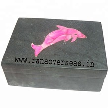 Soapstone Small Trinket Inlay Rectangle Box, for Home Decoration