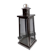 Steel Glass Large Hanging Lanterns, for Home Lighting Decoration, Size : 17 x 6 Inch