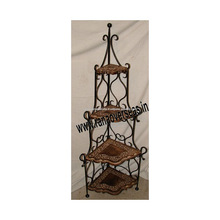 Wood Iron Combination Corner Shelves