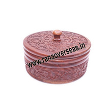 Wooden Beautifully Carving Round Box, Feature : Eco-friendly