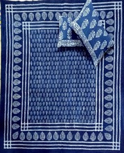 indian hand block printed cotton indigo color pillow cover