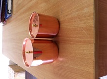 Copper candle holder with lid, Color : Gold