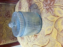 Ribbed glass jar, for Home Decoration
