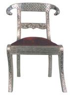 White metal ram head chair, Style : Antique Imitation