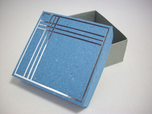 Blue cardboard gift box