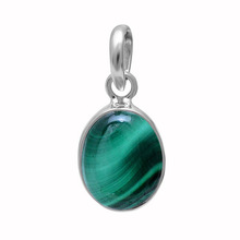 Silver bezel setting malachite pendant, Occasion : gift, annivarsary, engagement, wedding, party