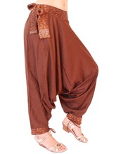 Store333 Women Border Harem Pants, Technics : Plain Dyed