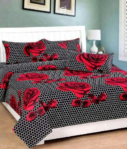 Style Maniac 100% Cotton Double Bedsheet Set, Pattern : Printed