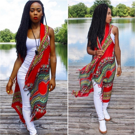 AFRICAN DRESS LONG CARDIGAN