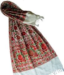 SANKH Silk-Fine Wool EMBROIDERED SHAWLS / SCARVES, Occasion : Regular Party Wear