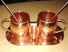COPPER MOSCOW MULE MUGS WITH STRAWS