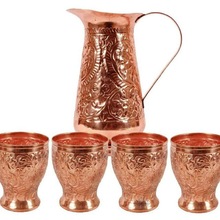 EMBOSSED PITCHER WITH TUMBLERS