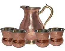 COPPER HAMMERED WATER DRINKING PITCHER, Feature : Eco-Friendly