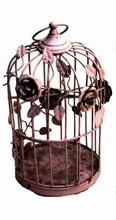 metal bird cage with rose flower design