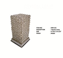SQUARE SHAPE CRYSTAL BEADS SHADE TABLE LAMP