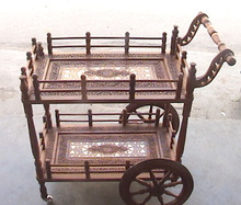 Wooden room service trolley
