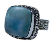Pragati Exports Larimar Ring Jewelry, Color : Sky Blue