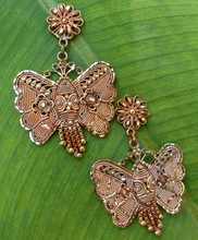 Indian copper dangling earrings