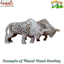 Stone carving wall street bull statue, Size : 7