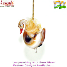 Handmade swan crystal glass bird, Color : Yellow