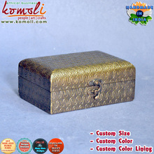 Metal Sheet Wooden Box, for Home Decoration, Color : Metalic