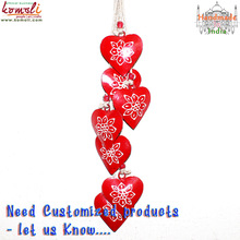 Wrought iron red heart-shaped hanging string, for Home Decoration, Technique : Painted
