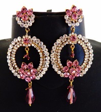 ELEGANCE Bollywood style jumka earrings, Occasion : Anniversary, Engagement, Gift, Party, Wedding