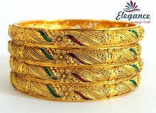 Gold plated bangles, Gender : Women's