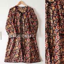 Hand Block Printed Cotton Long Jacket, Feature : Breathable