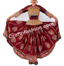 Handmade Embroidery Mirror Work skirt, Feature : Plus Size, Traditional