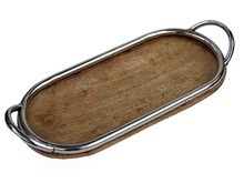 Fab Exim Metal Wooden Tray,wooden tray