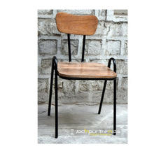 Iron + wood imitated dining chair