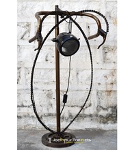 Iron Industrial style Table Lamp, Color : Gold