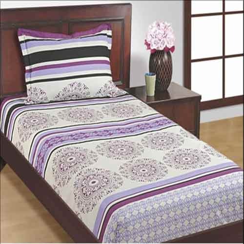 Printed Silk single bed sheet, Feature : Anti-Wrinkle, Easily Washable