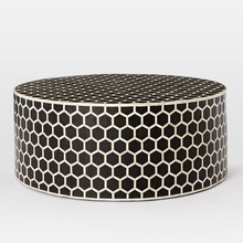 Round bone inlaid side table