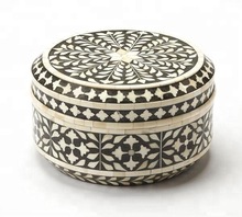 Traditional Round Bone Inlay Storage Box