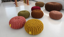 Indian rope pouf knitted pouf