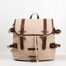 OWN GENUINE VT LEATHER HIKING CANVAS BACKPACK, Color : RED, NAVY, OLIVE GREEN, KHAKI, BEIGE, GREY