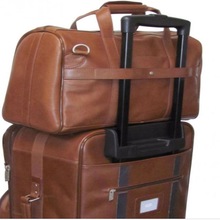 Own Genuine Leather TROLLEY TRAVEL BAG, Color : TAN