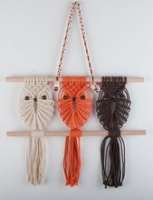 Christmas Gift Three Owls Macrame Woven Wall Hanging