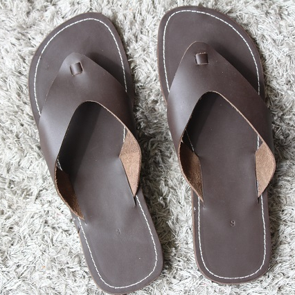 Mens Pure Leather Filp Flops Casual Sandal Slipper