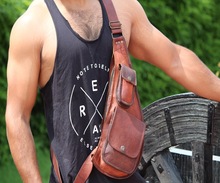Aryan exports Shoulder Belt Bags, Color : Dark Tan color