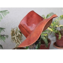 Smooth Western Leather Cowboy Hat, Age Group : Adults