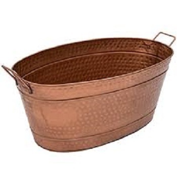 Copper Finish Hammered Stainless Steel Ice Tub