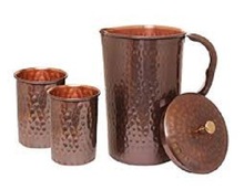 Copper Pitcher with Tumbler, for Kitchenware