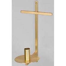 Tihami Impex Brass Cross Candle Stand, for Home Decoration