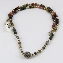 Multi Colour Tourmaline Silver Necklace
