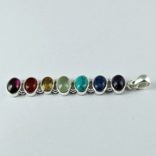 Perfect Multi Color Silver Chakra Pendant, Size : Small To Large