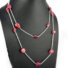 Pink Ruby Sterling Silver Gemstone Chain, Occasion : Anniversary, Engagement, Gift, Party, Wedding