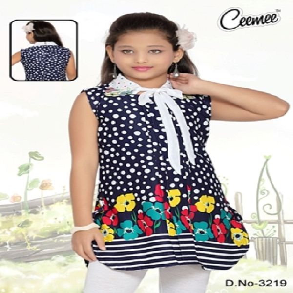 Ceemee Diff pattern Cotton girls kurti, Supply Type : OEM Service